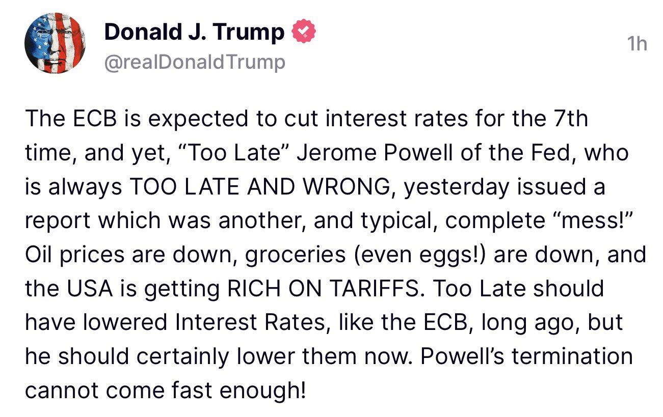 राष्ट्रपति ट्रंप ट्रुथ सोशल पर